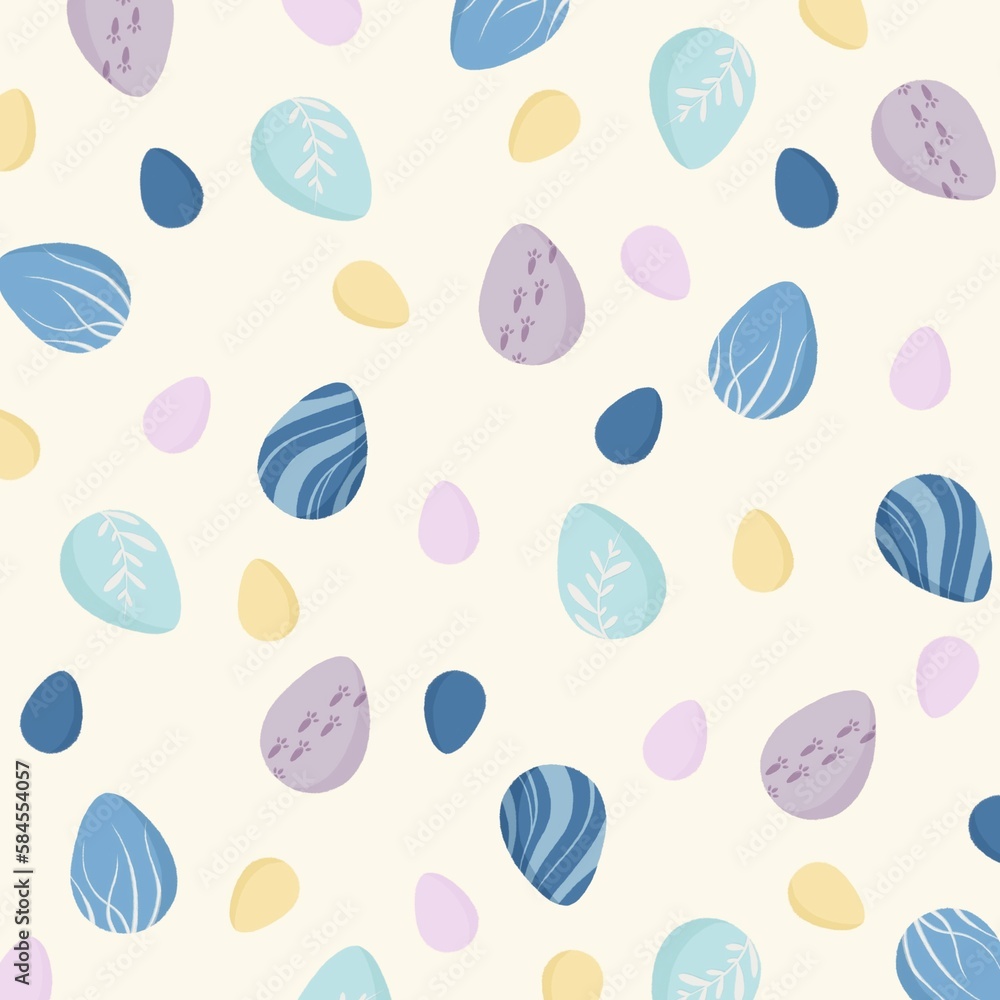 Colourful pattern. Easter eggs illustration. Spring pastel print Colourful pattern. Easter eggs illustration. Spring pastel print