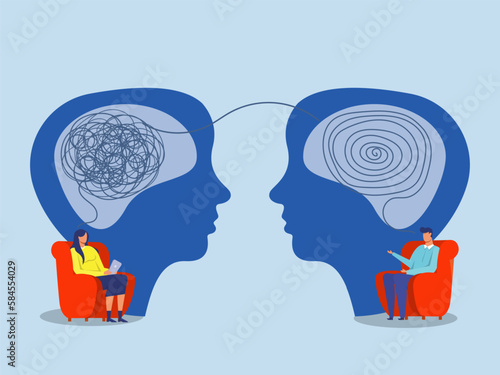 Conception order versus confusion,The opposite mindset chaos in the head and chaos in the head Vector illustration