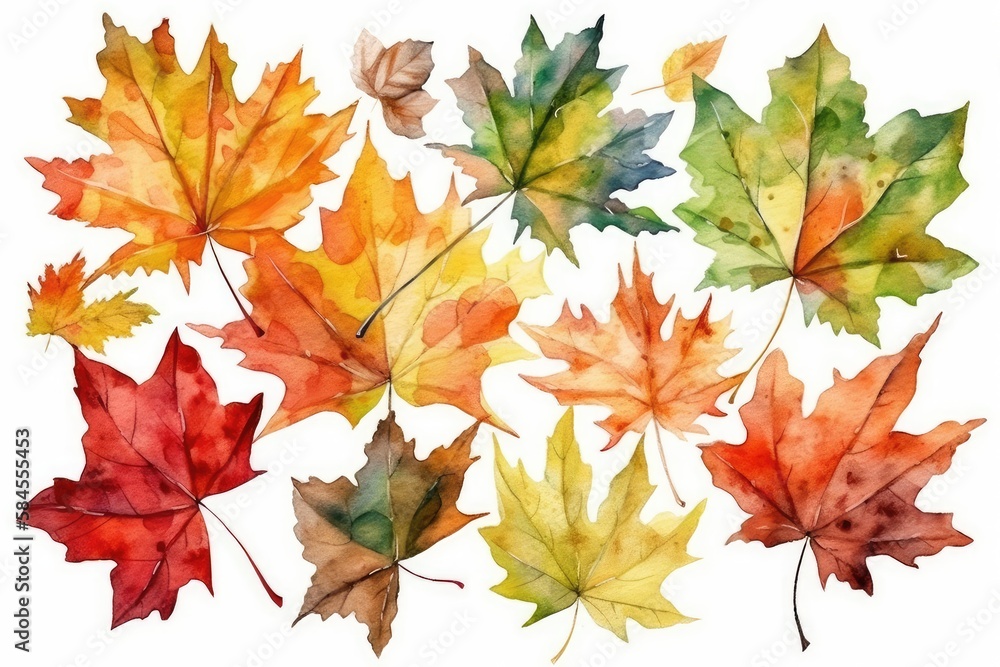 Fototapeta premium autumn leaves isolated on white