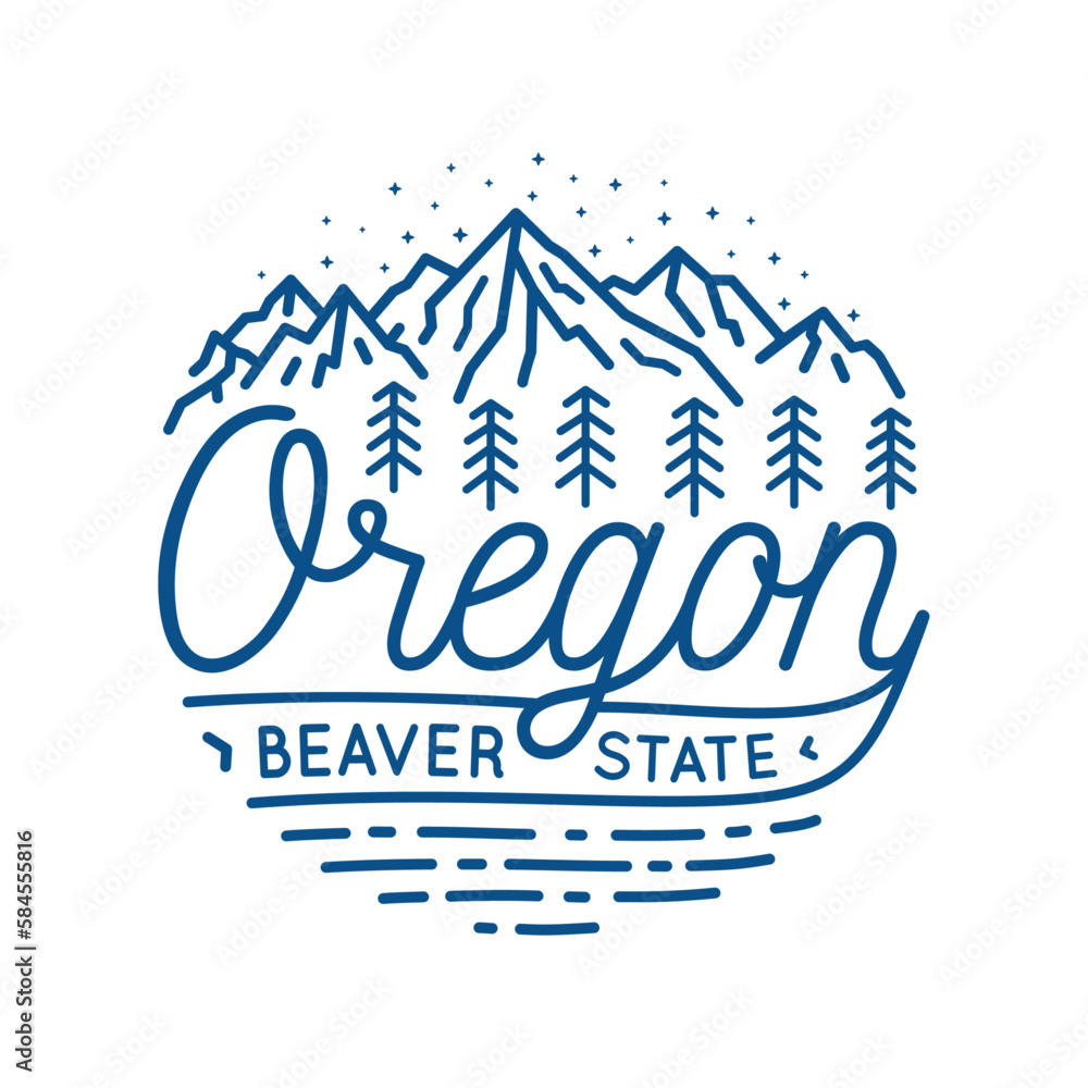 Oregon vector design template. Transparent background. Vector illustration.