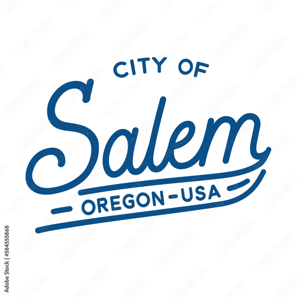 City of Salem, Oregon, USA. Salem typography design. Vector and illustration.