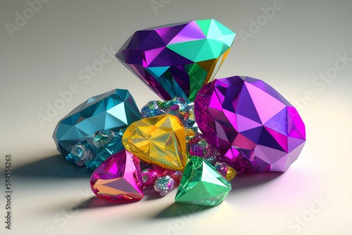 Bright gems illustration. Generative AI