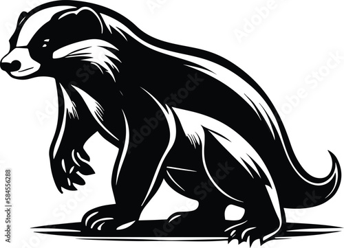 Tablou canvas Badger, Logo Monochrome Design Style