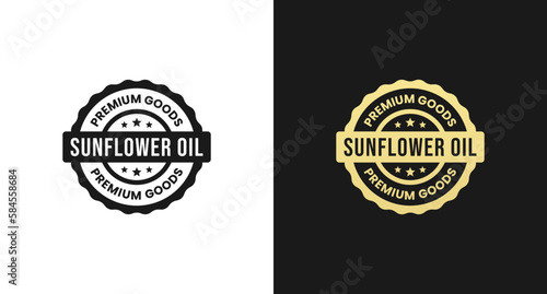 Sunflower Oil Label or Sunflower Oil Seals Vector Isolated in Flat Style. Best Sunflower Oil Label Vector for product design element. Simple Sunflower Oil Seal Vector for product packaging design.