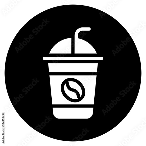 iced coffee glyph icon