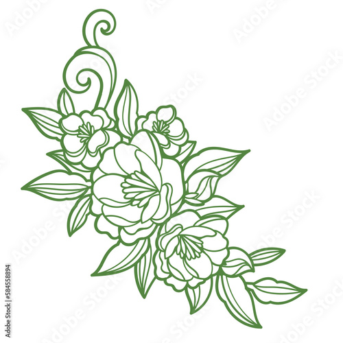 Outline Floral Element