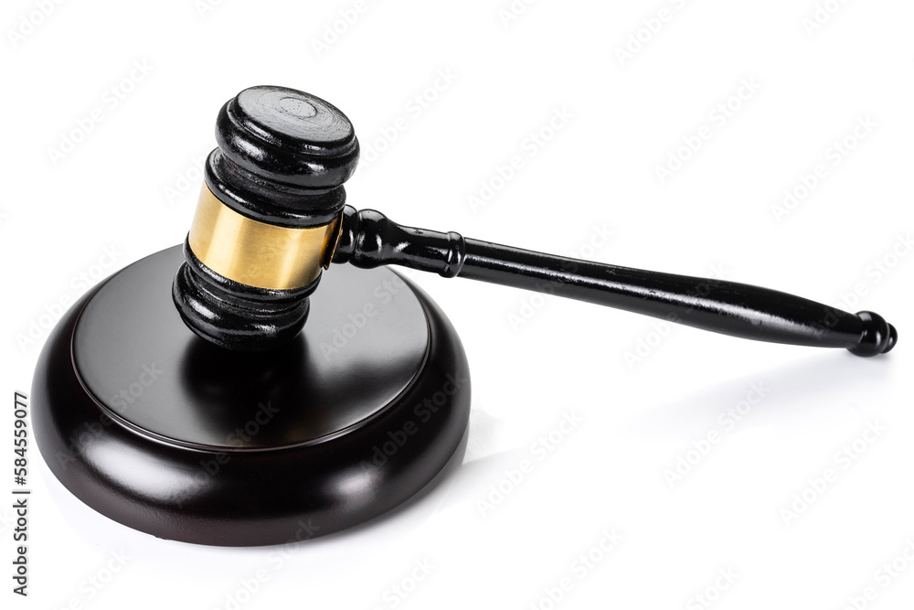 Judges dark brown wooden gavel isolated with clipping path on white background. Judges dark brown wooden gavel isolated with clipping path on white background.