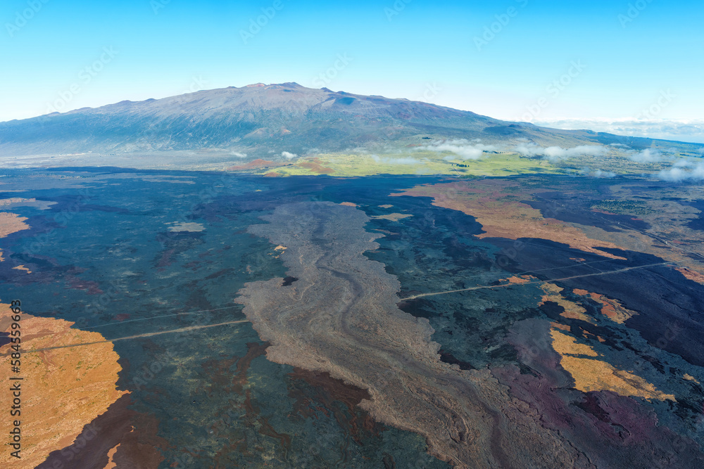 View from Above: Hawaii's Barren and Lifeless Volcanic Landscape
