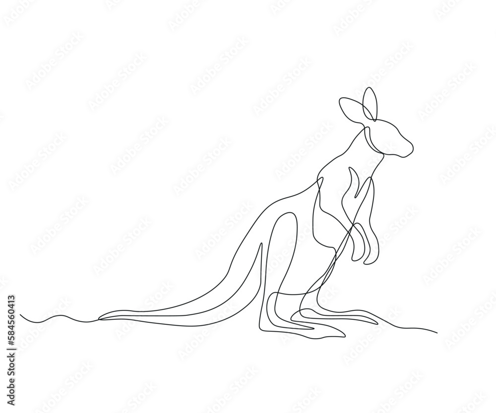 Obraz premium abstract Kangaroo Continuous One Line Drawing