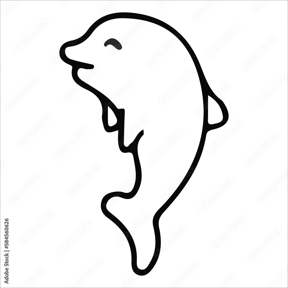 Dolphin doodle icon illustration, suitable for icon, logo, sticker pack and graphic design elements Dolphin doodle icon illustration, suitable for icon, logo, sticker pack and graphic design elements