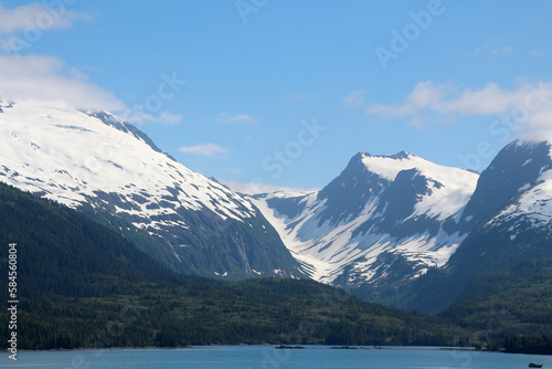 Alaska, mountain landscape in the Gulf of Alaska an arm of the Pacific Ocean in southern Alaska between the Alaska Peninsula and Kodiak Island