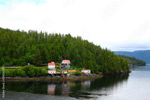 Boat Bluff Lighthouse is located near Klemtu on the scenic south end of Sarah Island in the Tolmie Channel on British Columbia's Inside Passage photo