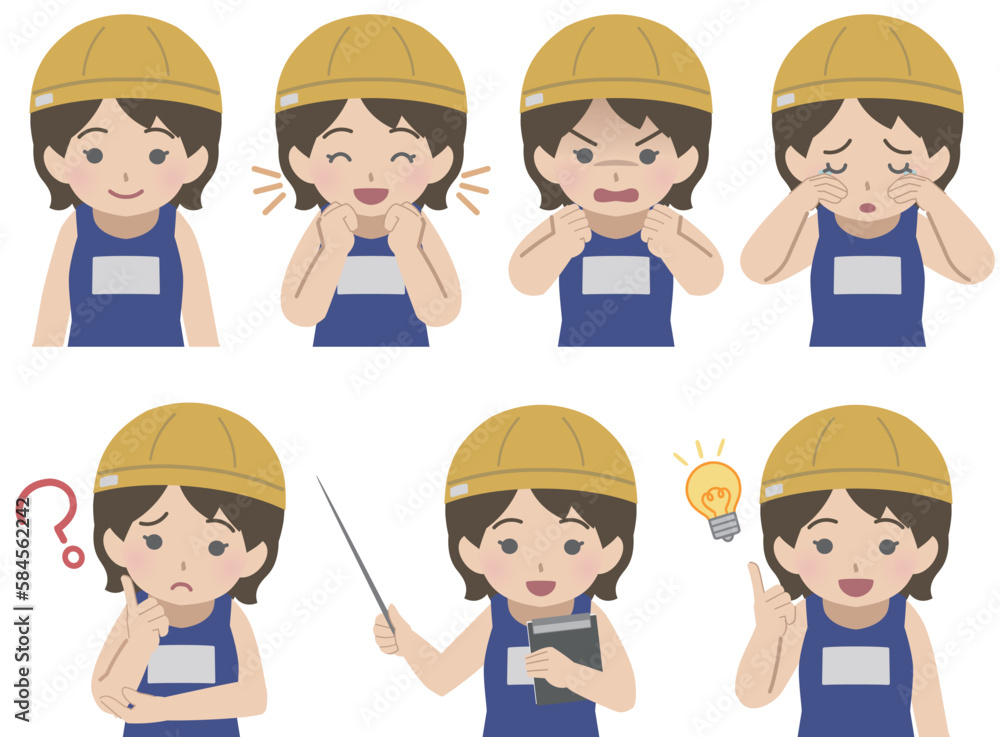 少女の表情セット　スクール水着