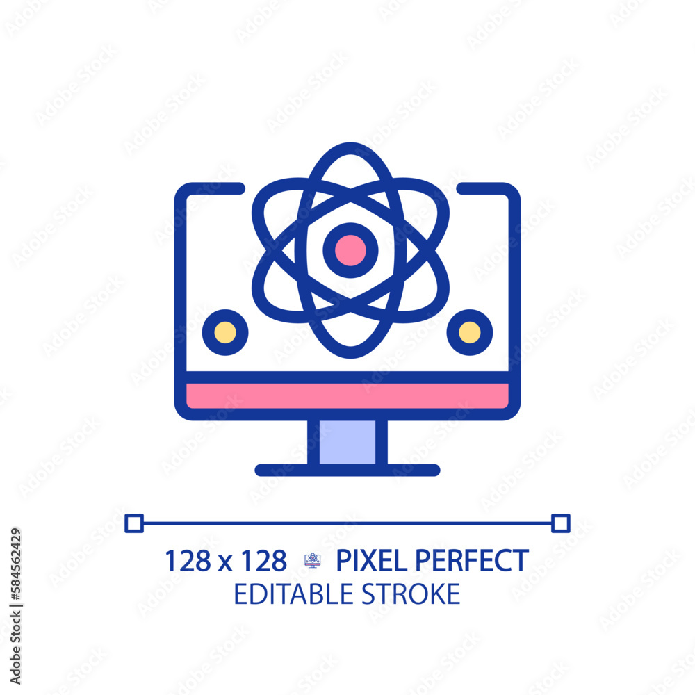 Computer science and STEM pixel perfect RGB color icon. Education course for students. Technology researching. Isolated vector illustration. Simple filled line drawing. Editable stroke Computer science and STEM pixel perfect RGB color icon. Education course for students. Technology researching. Isolated vector illustration. Simple filled line drawing. Editable stroke