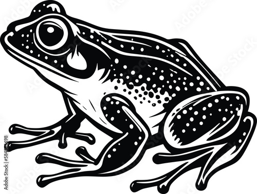 Fényképezés Frog Logo Monochrome Design Style