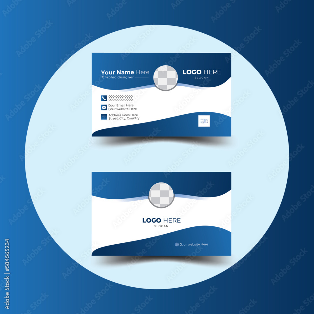Modern business card design template, Front and Back View of Business ...