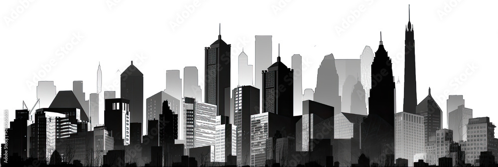 cityscape, skyscrapers, skylines, transparent background png