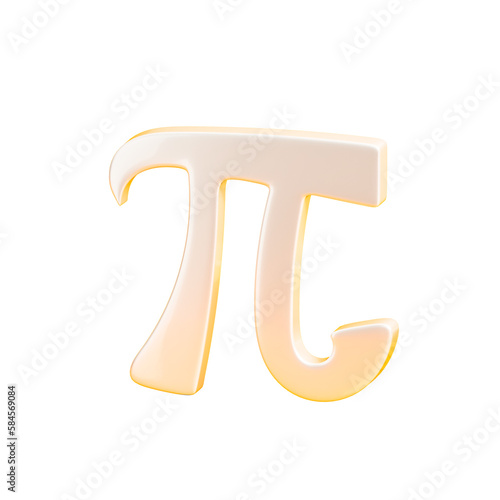 Happy pi day icon 3d render cutout