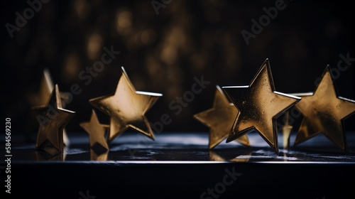 5 Sterne Bewertung als Auszeichnung für besondere Leistung, ai generativ