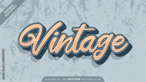 Editable text effect - Vintage text effect style