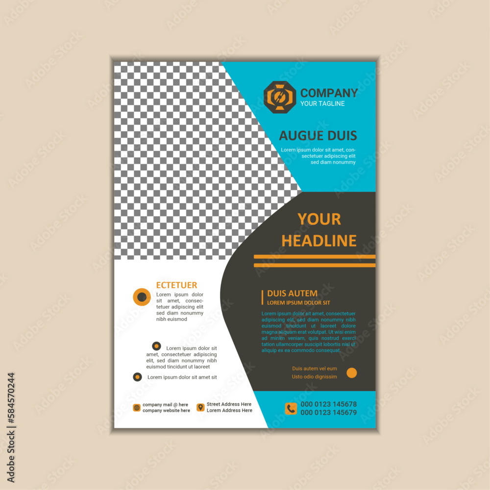 Obraz premium Corporate business flyer template simple and clean a4 size vector design