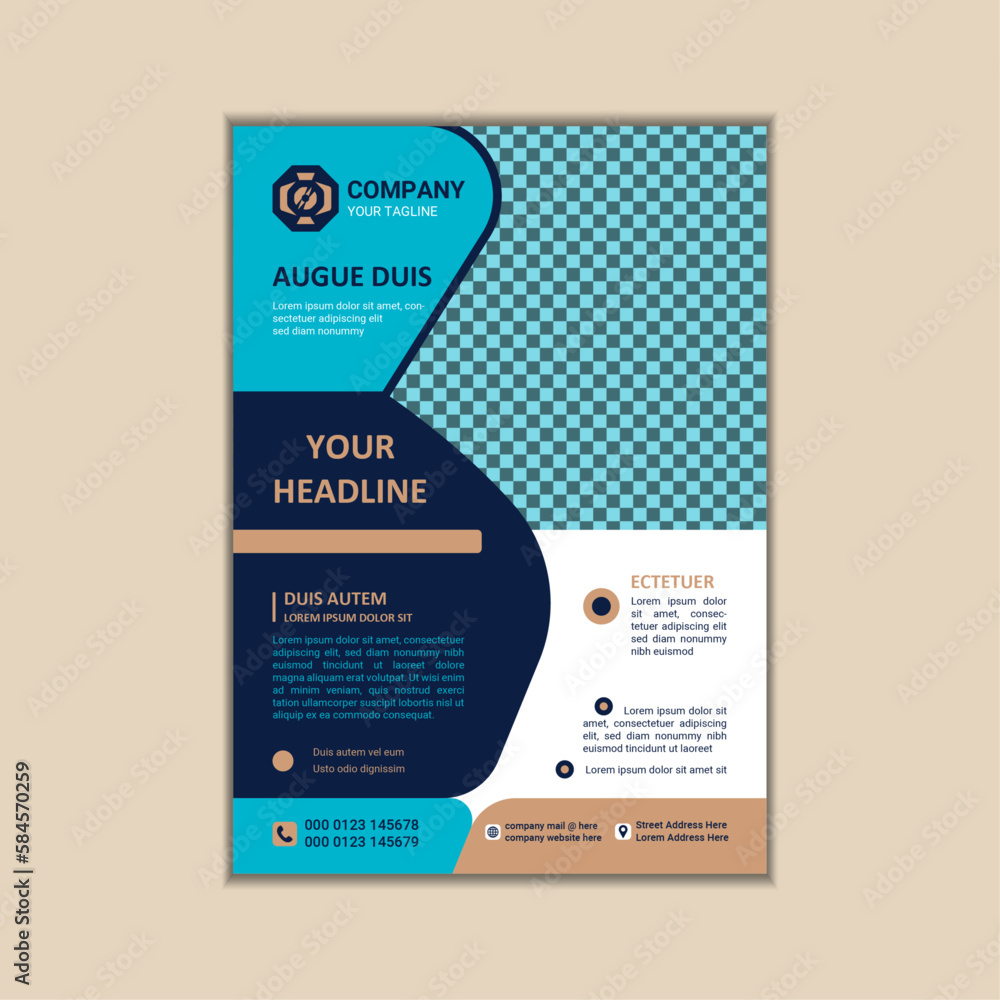 Obraz premium Corporate business flyer template simple and clean a4 size vector design