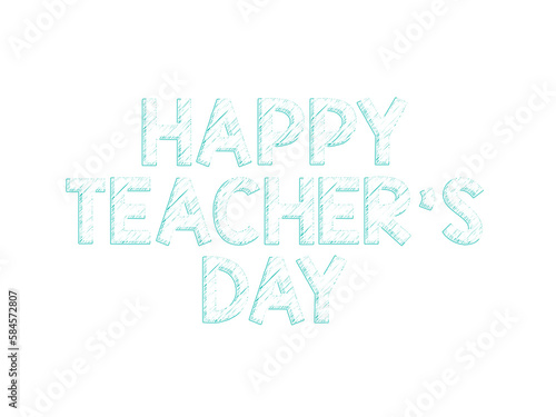 Happy Teachers day 3d text cutout