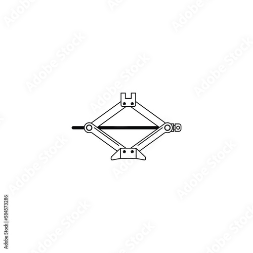 Mechanical car jack icon isolated vector graphics