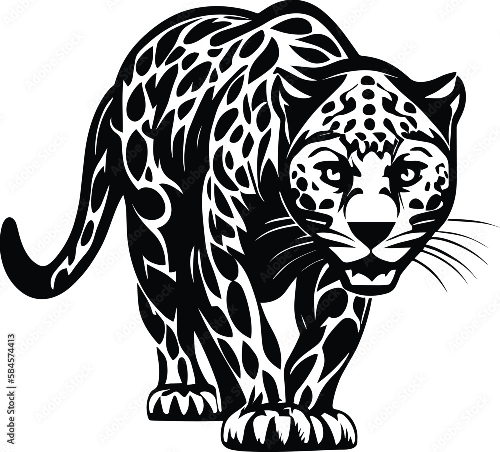 Jaguar Logo Monochrome Design Style
