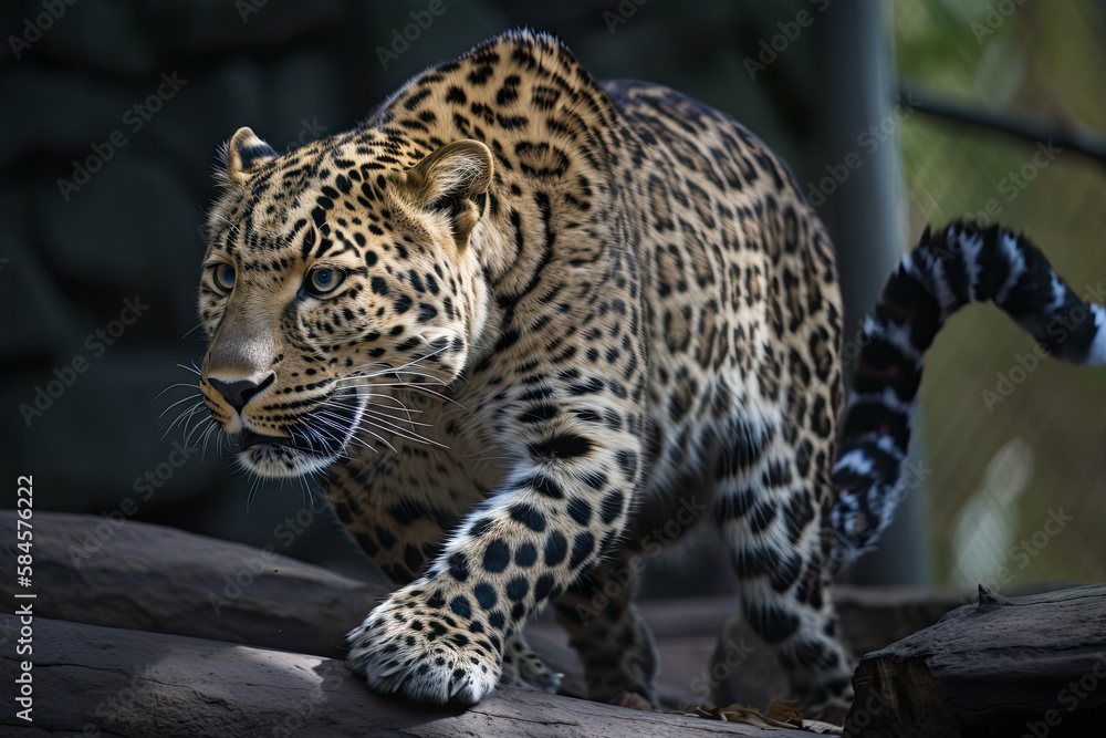 Obraz premium amur leopard rare animal, generated AI, generated, AI