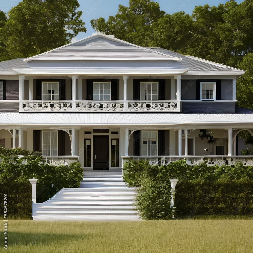 Beautiful colonial house591, Generative AI