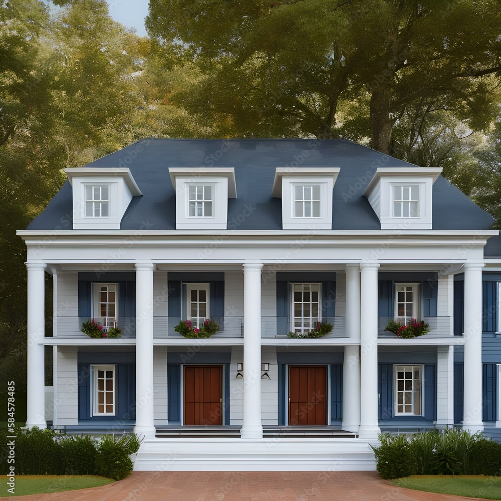 Beautiful colonial house472, Generative AI