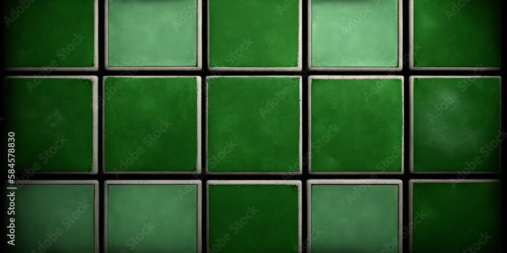 Green ceramic tile background. Created with generative Ai technology.