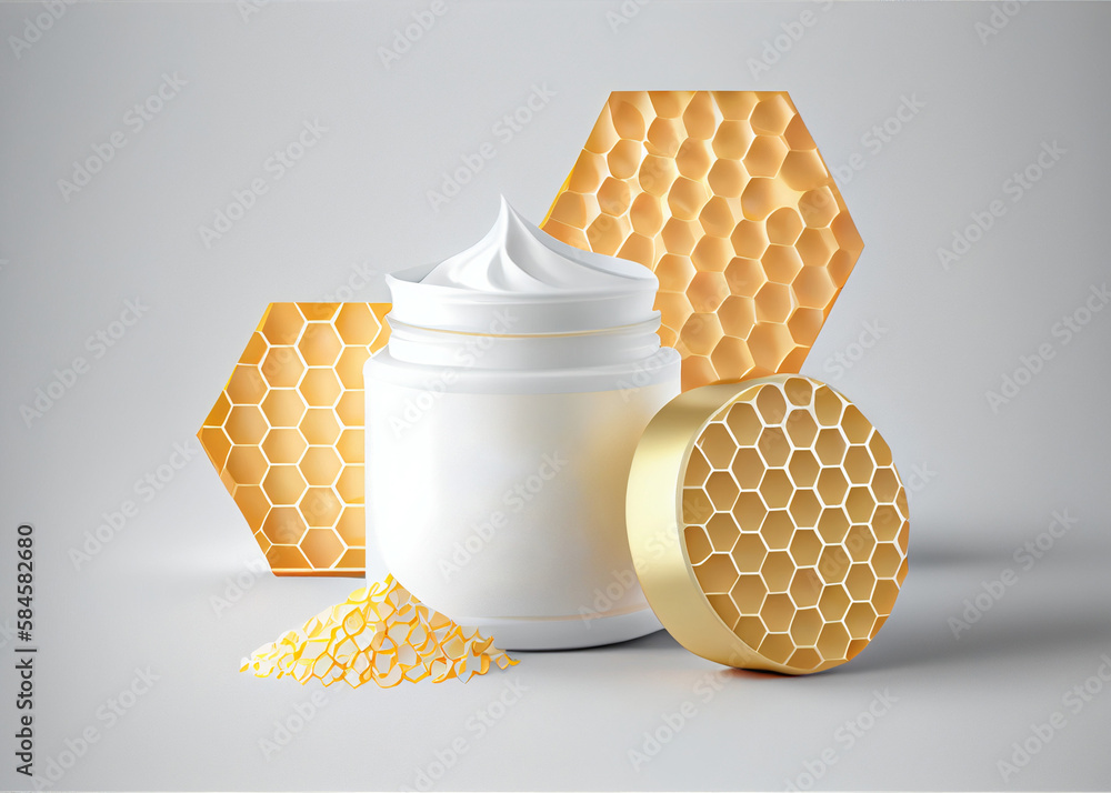 Moisturizing skin care cream with honey extracts and on