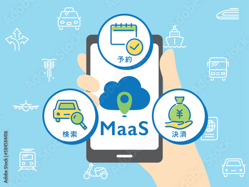 スマホでMaaSを活用するイメージ素材