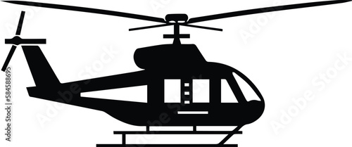 Helicopter Logo Monochrome Design Style 