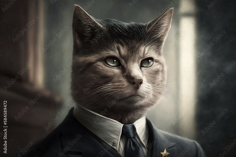 Cat as John F Kennedy president of United States of America famous