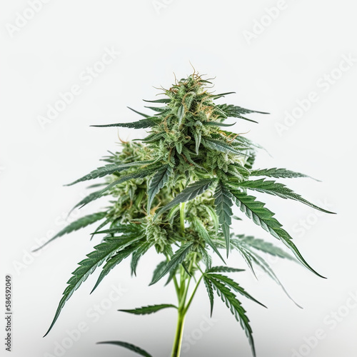 Cannabis Plant   Buds With White Background   Close Weed Shot
