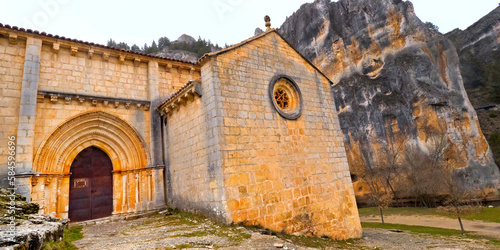 San BartolomÃ© Hermitage, 13th century, Romanesque Style, CaÃ±Ã³n del RÃ­o Lobos Natural Park, Special Protection Area, Soria, Castilla y LeÃ³n, Spain, Europe photo