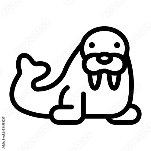walrus line icon