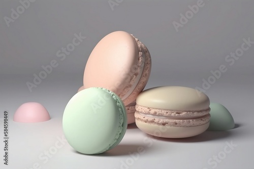 macaron color, cream, 3d rendering, created by AI