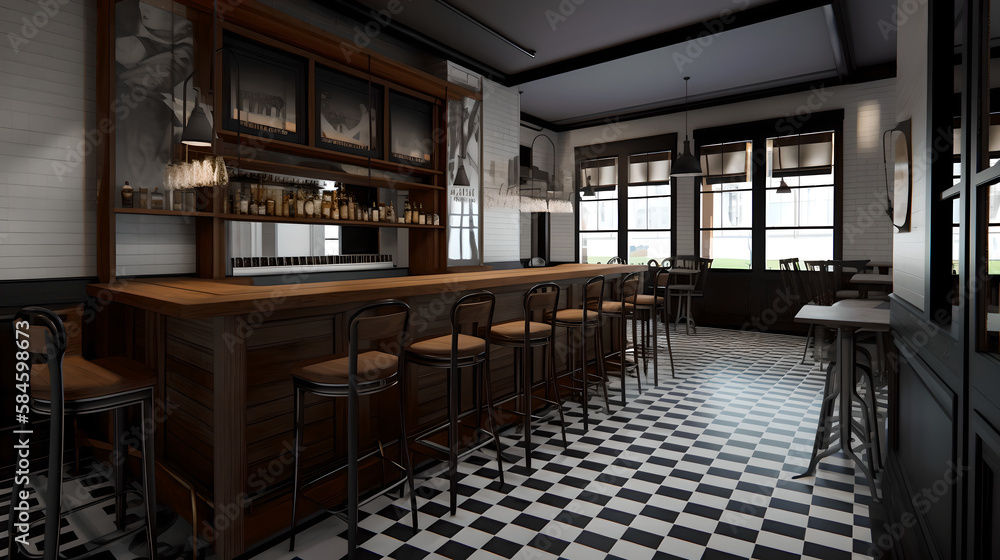 interior of a industrial designed restaurant Generative Art interior of a industrial designed restaurant Generative Art