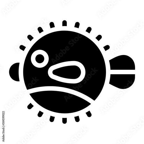 puffer fish glyph icon