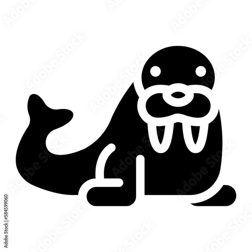 walrus glyph icon
