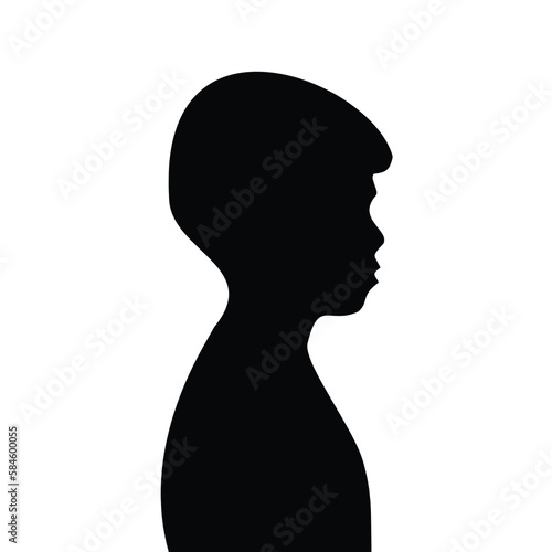 Vector silhouette of a child on a white background. Symbol of child.