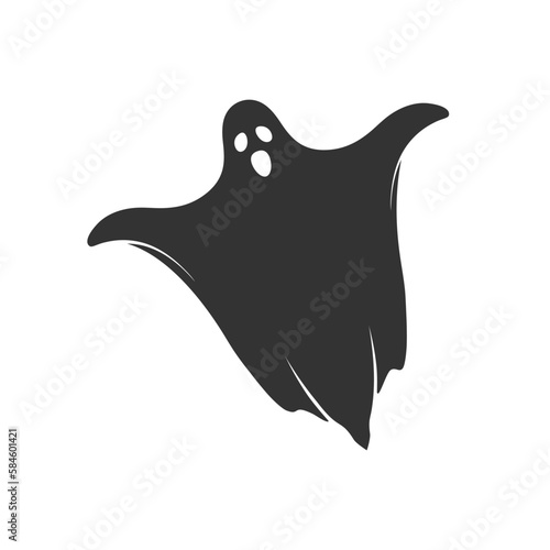Ghost graphic icon. Flying wraith isolated sign on white background. Vector illustration