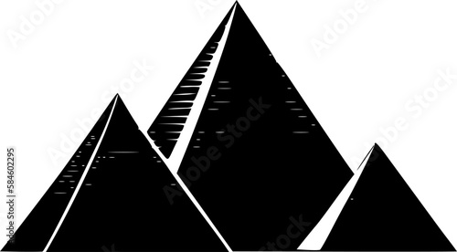 Pyramids - Black and White Isolated Icon - Vector illustration