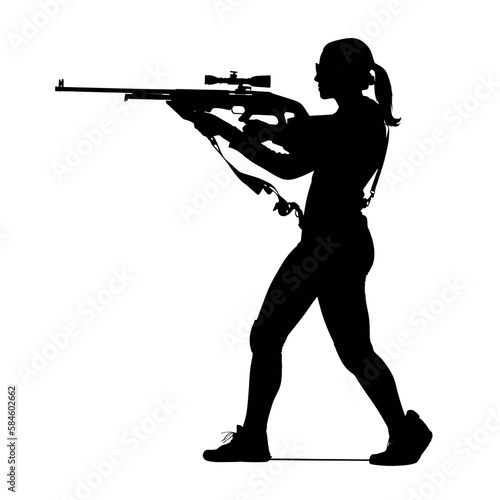 biathlon  silhouette  gun  soldier  vector  rifle  weapon  war  woman  black  illustration  people  person  golf  military  music  shooting  golfer  men  shooter  woman  boy  sport  generative ai