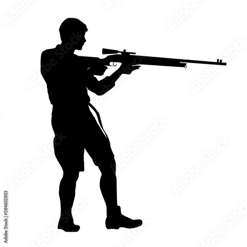 biathlon, silhouette, gun, soldier, vector, rifle, weapon, war, woman, black, illustration, people, person, golf, military, music, shooting, golfer, men, shooter, woman, boy, sport, generative ai