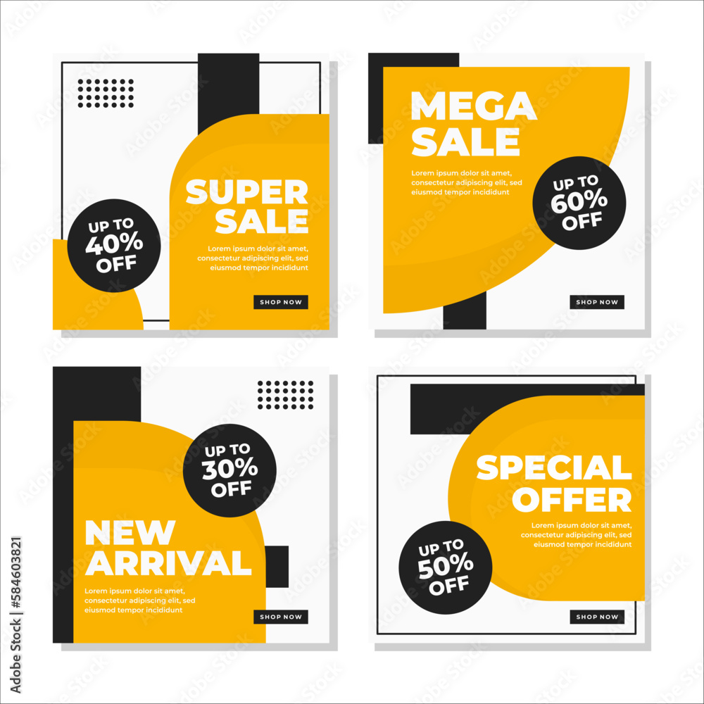 Naklejka premium Editable modern social media post template
